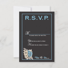 Elegante blanco y negro con detalles en azul claro