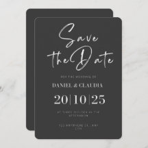 Elegante blanco y negro salva la invitación a la c