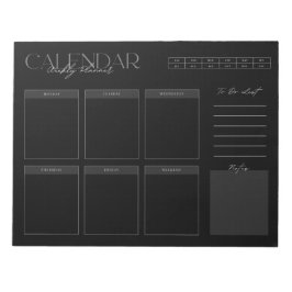 Elegante Bloc de notas de Black Weekly Planner