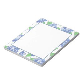 Elegante Bloc de notas floral Hydrangea azul