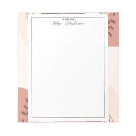 Elegante Bloc de Notas para Profesores Boho 