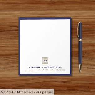 Elegante Bloc de notas Personalizado con marco azu