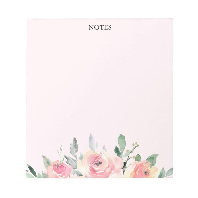 Elegante Bloc de notas rosa floral - ¡Hazlo Person (Frente)