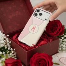 Elegante Bloque de Color Rosa Pastel y Crema con M
