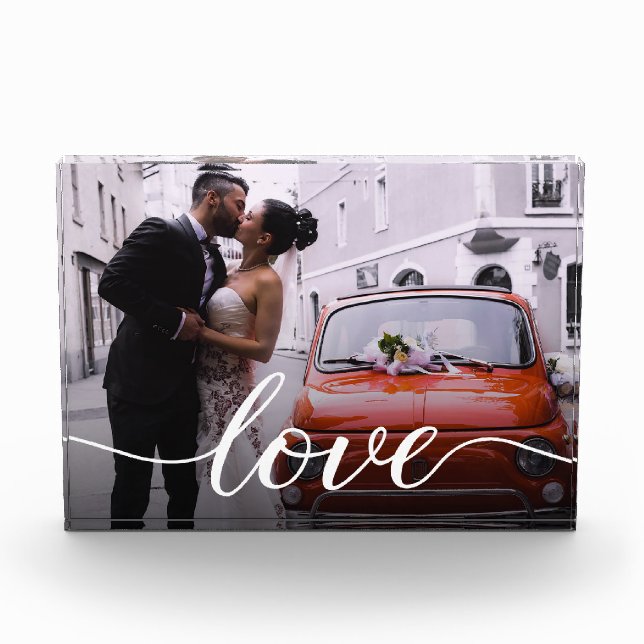 Elegante bloque de fotos Boda personalizado "Amor" (Anverso)