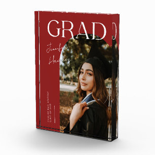 Elegante bloque de fotos de graduación con nombre 