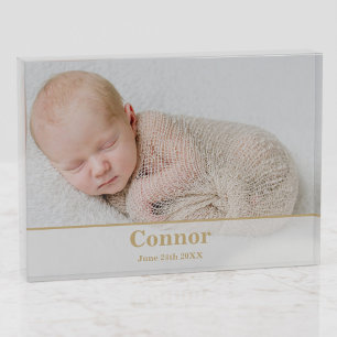 Elegante bloque de fotos del anuncio de nacimiento