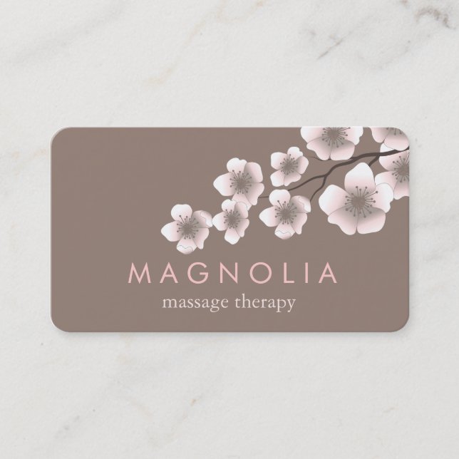 Elegante Blossom Moda rosa Zen tarjeta de visita (Anverso)