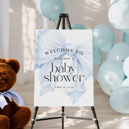 Elegante Blue Bow Boy Baby Shower Bienvenida