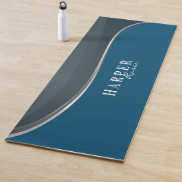Elegante Blue Custom Nombre Yoga Mat