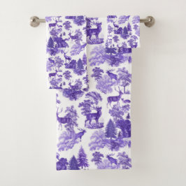 Elegante Blue French Toile Deer Woodland