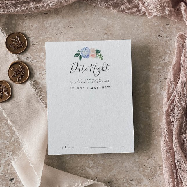 Elegante Blue Hydrangea Date Noche Ideas Tarjetas (Subido por el creador)