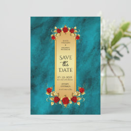 Elegante Blue Opulence Gold Invitación real de luj