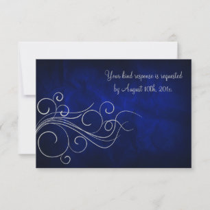 Elegante Blue Silver Wedding RSVP
