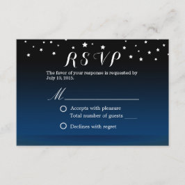 Elegante Blue Starry Night Wedding RSVP