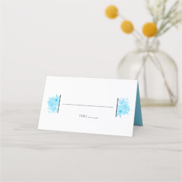 Elegante Blue Watercolor Floral Boda Tarjeta de pl