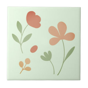 Elegante Blush & Sage – Baldosa Minimalista para C