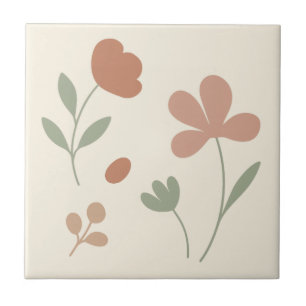 Elegante Blush & Sage – Baldosa Minimalista para C