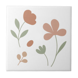 Elegante Blush & Sage – Baldosa Minimalista para C
