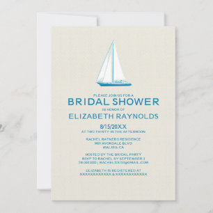Elegante Boat Bridal Shower Invitaciones