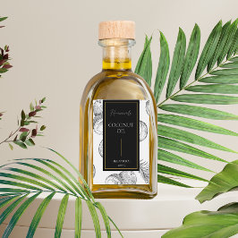 Elegante boceto Etiqueta de aceite de coco casero