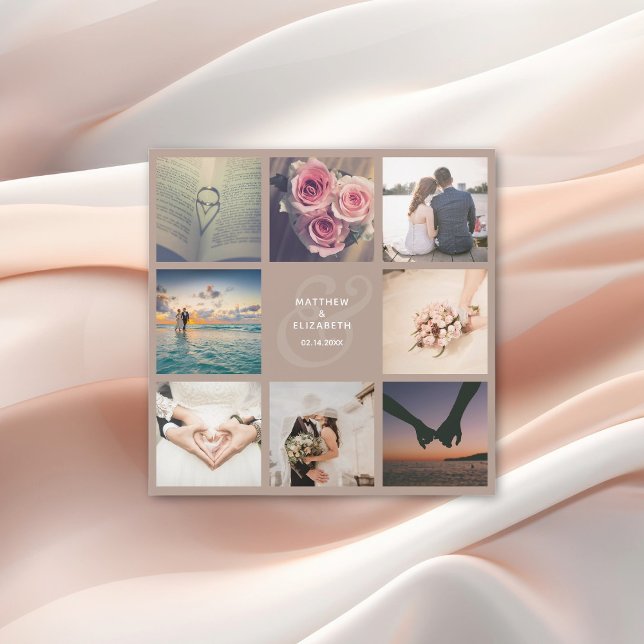 Elegante Boda Ampersand Collage de fotos Gracias (Subido por el creador)