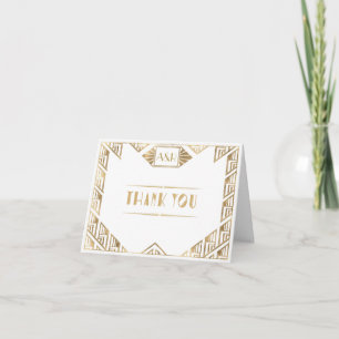 Elegante Boda Art Déco - Tarjeta de agradecimiento
