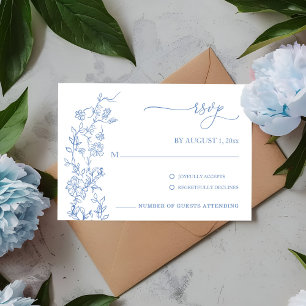 Elegante Boda Azul Dusty Azul Vintage RSVP