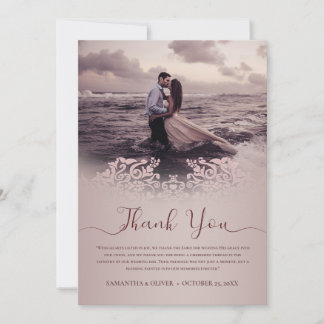 Elegante Boda Beige - Tarjeta de agradecimiento