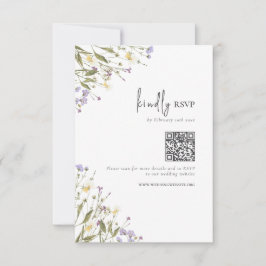 Elegante Boda Boho Wildflowers código QR RSVP