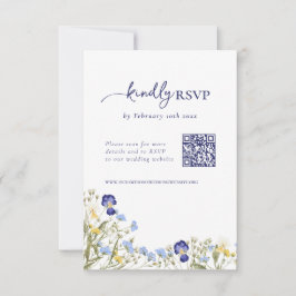 Elegante Boda Boho Wildflowers código QR RSVP