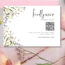 Elegante Boda Boho Wildflowers código QR RSVP
