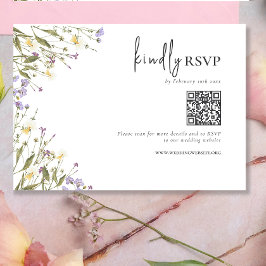 Elegante Boda Boho Wildflowers código QR RSVP