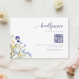 Elegante Boda Boho Wildflowers código QR RSVP