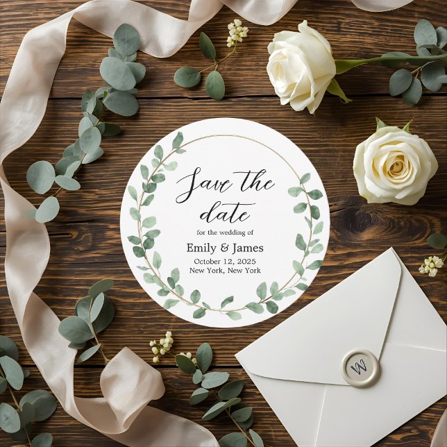 Elegante Boda Botánica Guardar la Tarjeta de Fecha (Subido por el creador)