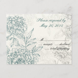 Elegante Boda Botánica Tarjetas RSVP Jade Cream