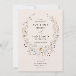 Elegante Boda botánico de otoño - Invitación a la 