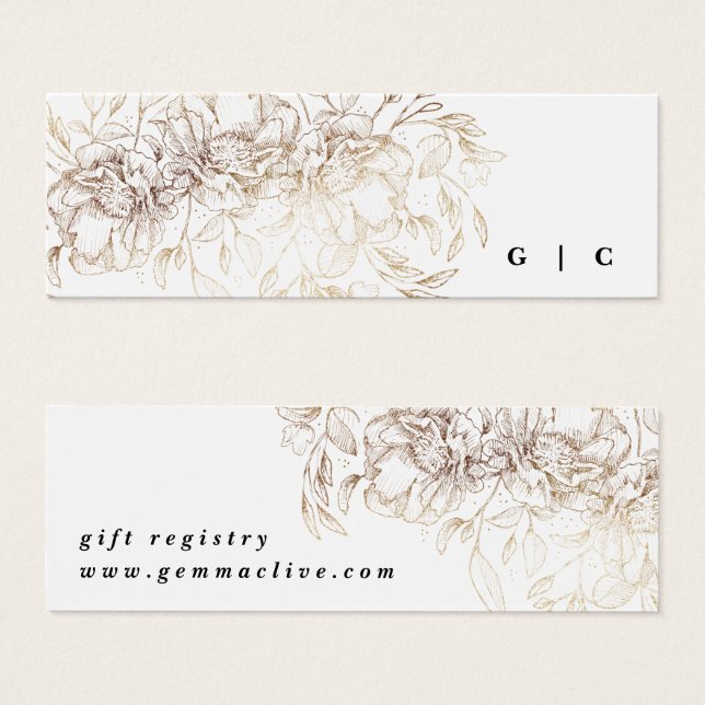 Elegante Boda botánico de regalo para el registro (Anverso y reverso)