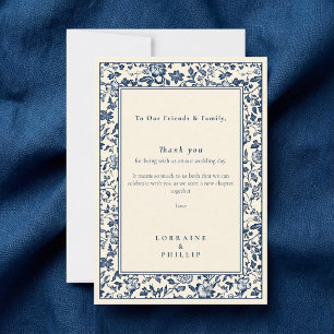 Elegante Boda Botánico Floral Tarjeta de agradecim