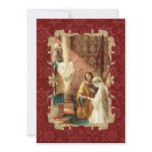 Elegante Boda católico Invitación de Borgoña de Or