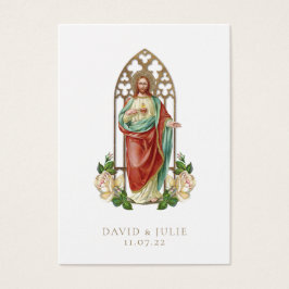 Elegante Boda católico Tarjeta de Oración Jesús