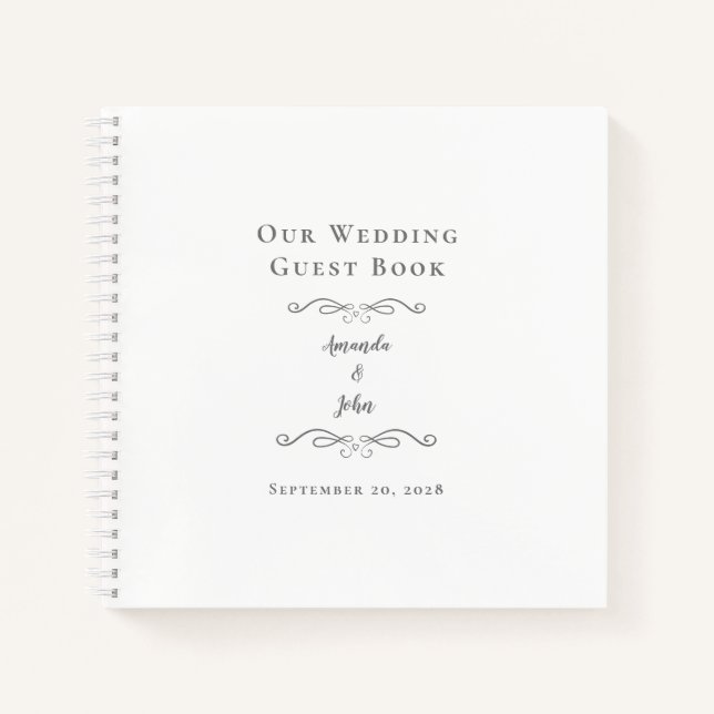 Elegante Boda Clásica Gray Budget Libro (Anverso)