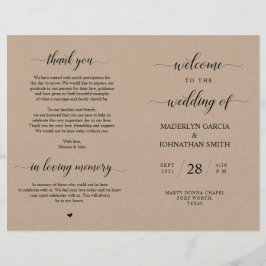 Elegante Boda Clásico Ceremonia Programa Foldable