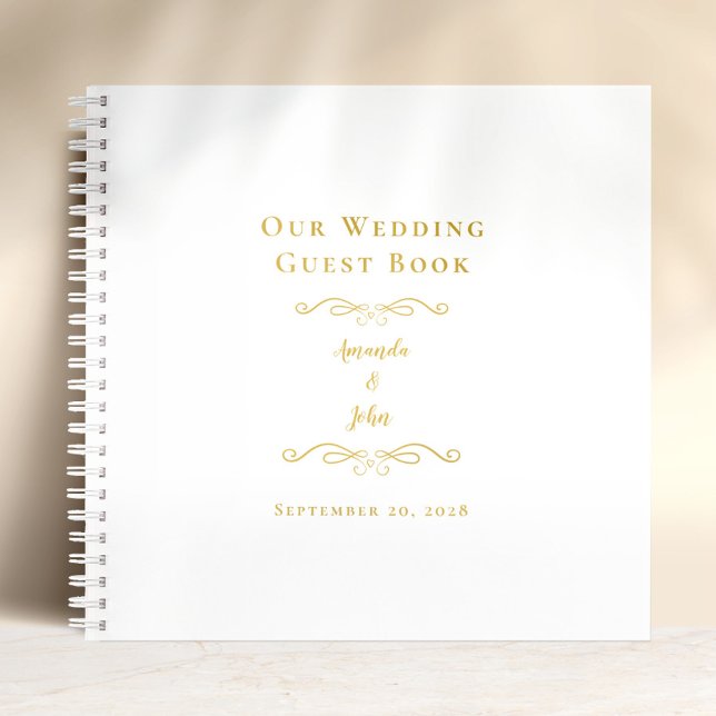 Elegante Boda Clásico de Oro Libro de Invitados (Subido por el creador)