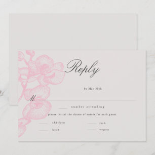 Elegante Boda clásico-orquídea RSVP