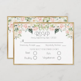 Elegante Boda con guión floral de oro RSVP