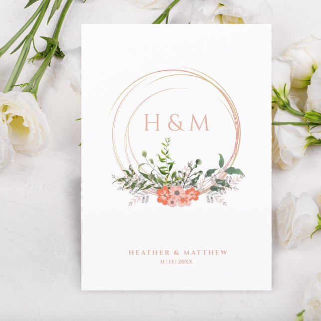 Elegante Boda Coral Floral Garland (Subido por el creador)