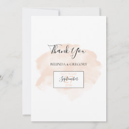 Elegante Boda de acuarela Tarjeta de agradecimient
