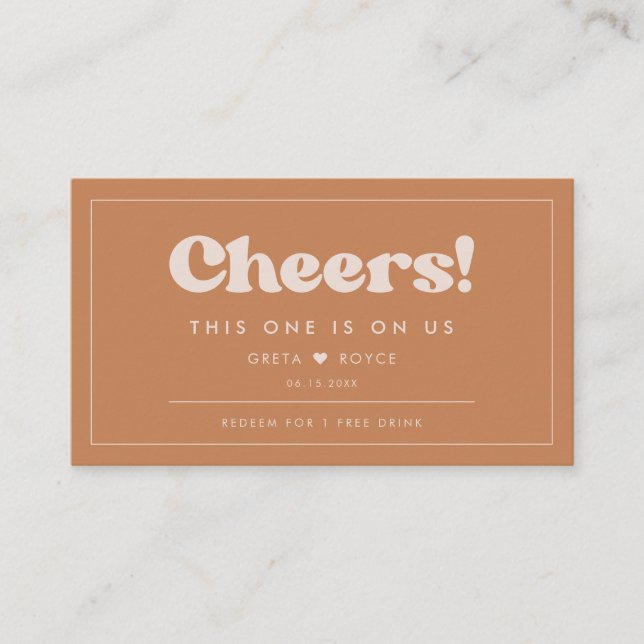 Elegante Boda de azúcar marrón retro Ticket de beb (Anverso)