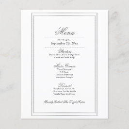 Elegante Boda de borde plateado Menú de cena